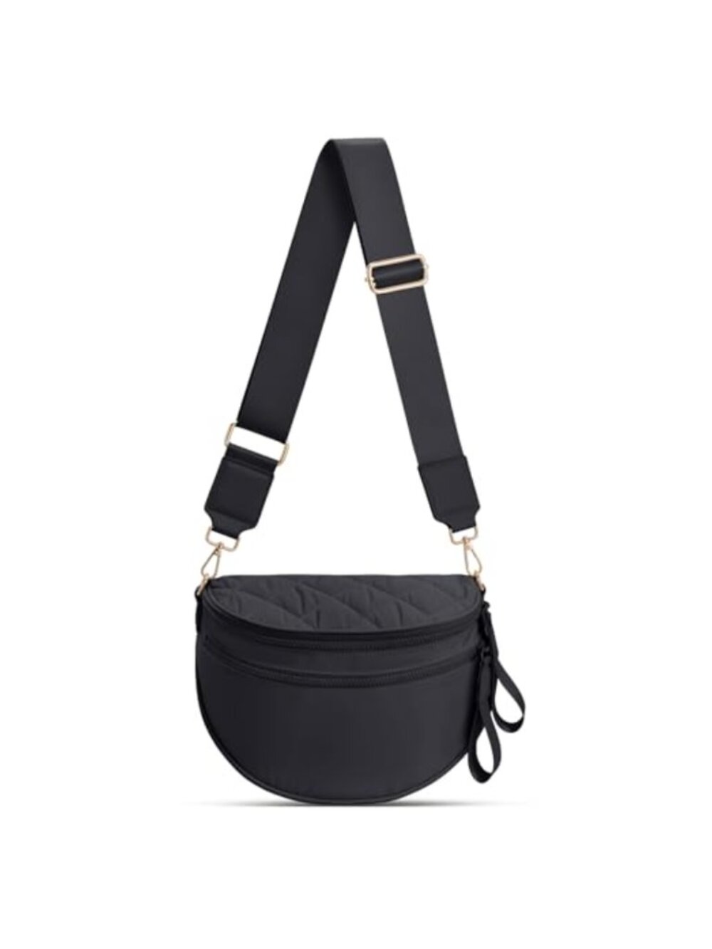 Quilted Puffer Crossbody Bag Spacious Travel Purse Adjustable Strap